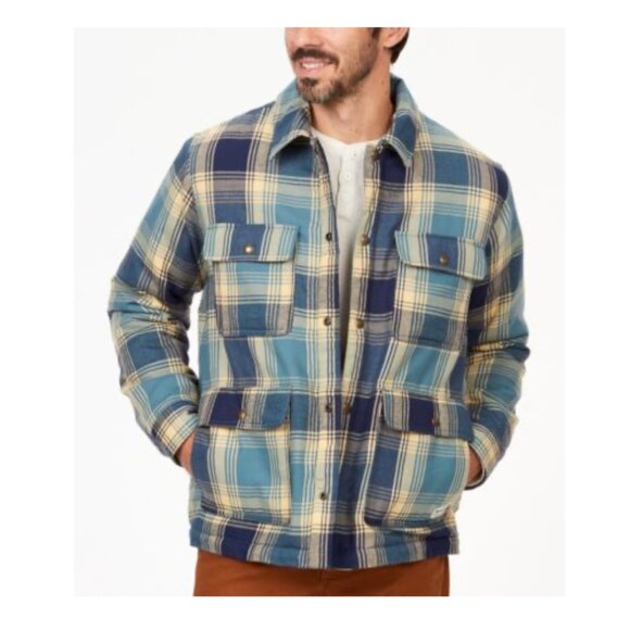 NWT Marmot Ridgefield Plaid Faux-Sherpa Flannel Shirt Jacket - Moon River